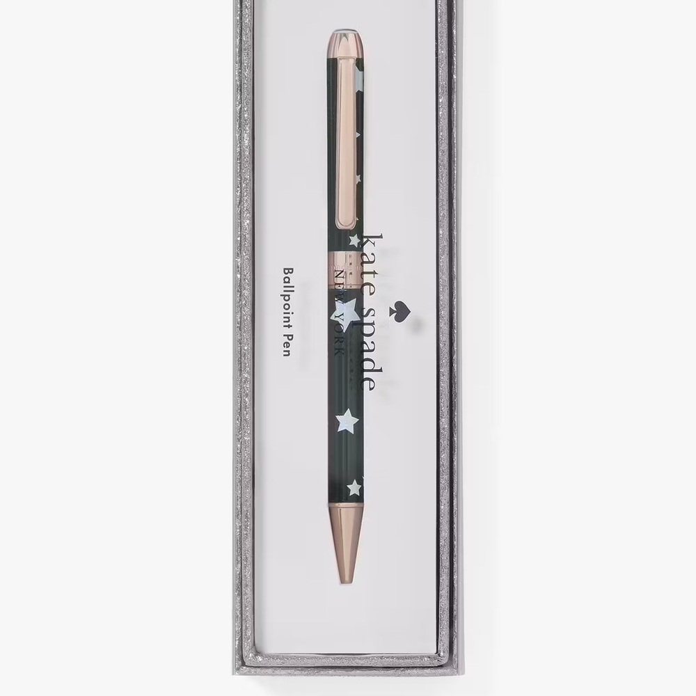 2/$60 Kate Spade Black Pen with Gold Stars